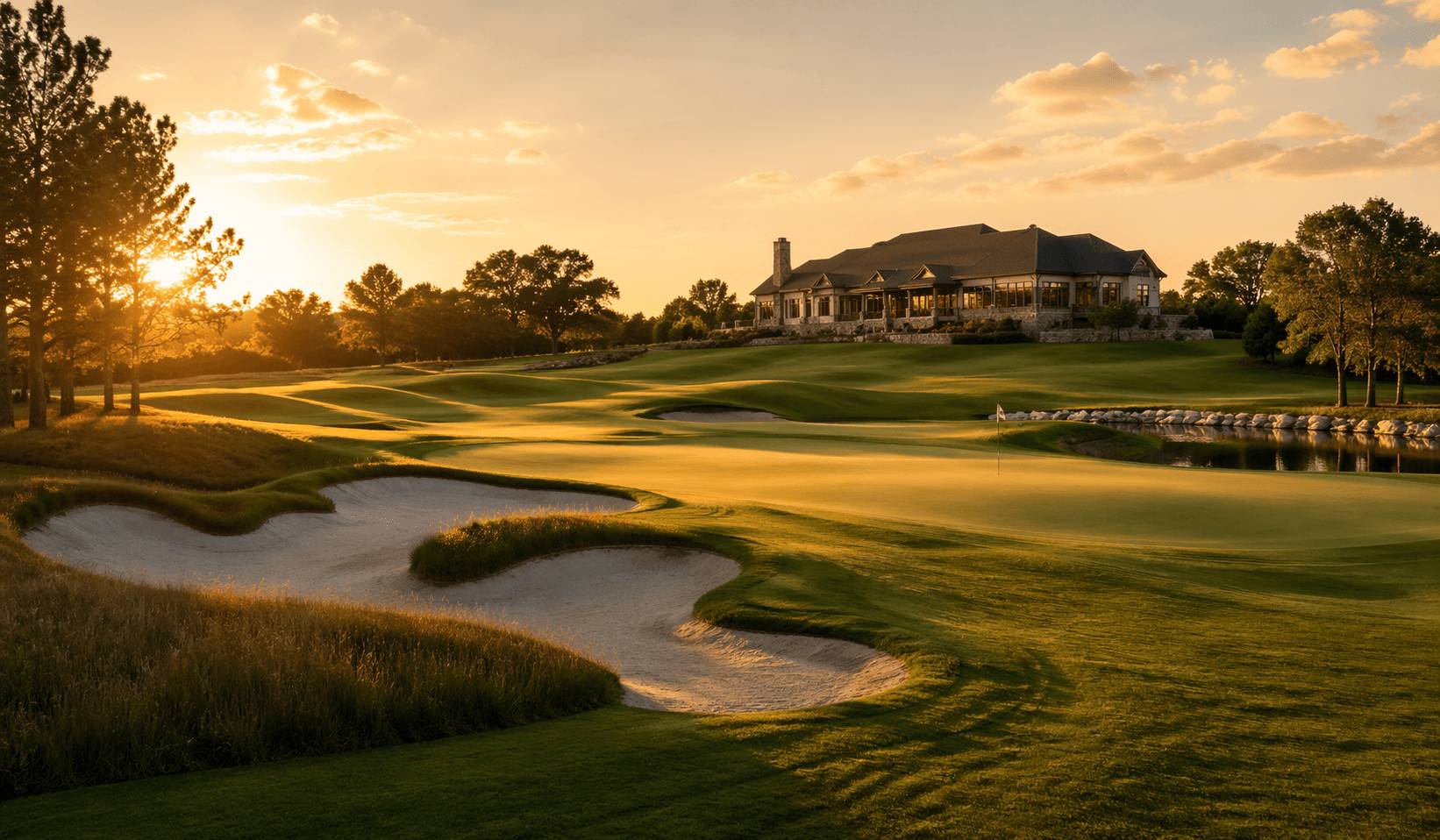 Golf course scenic background